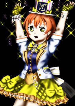 Rule 34 | 1girl, absurdres, artist name, artist request, back bow, bare legs, black background, blue vest, bow, bowtie, bracelet, breasts, cardigan, center frills, collared shirt, dress, dress shirt, female focus, fingerless gloves, frilled shirt, frills, gloves, green eyes, hair between eyes, hands up, hat, heart (symbol), highres, hoshizora rin, jacket, jewelry, looking at viewer, love live!, love live! school idol festival, love live! school idol festival after school activity, love live! school idol project, miniskirt, orange hair, orange skirt, parted lips, pearl bracelet, plaid clothes, plaid skirt, pleated, pleated skirt, shirt, short hair, short sleeves, sirjonesiii, skirt, smile, solo, sparkle, top hat, vest, white bow, white cardigan, white hat, white jacket, white shirt, wing collar, yellow bow, yellow eyes, yellow gloves, yellow skirt