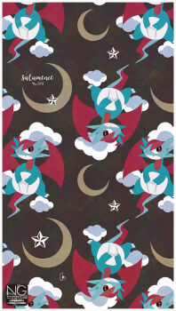 Rule 34 | brown eyes, claws, closed mouth, cloud, crescent moon, dragon, fang, gen 3 pokemon, highres, meme (sleepsheep), moon, nintendo, no humans, pokemon, pokemon (creature), pokemon focus, red wings, salamence, skin fang, star (symbol), tail, wings