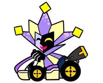 1boy bad_id bad_twitter_id clown clown_boy dimentio go-kart jester jester_boy jpsupper male_focus mario_(series) mario_kart mario_kart_8 mask nintendo paper_mario simple_background smile solo super_paper_mario white_background