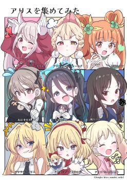 6+girls alice_(nikke) alice_cartelet alice_margatroid alice_thymefield aris_(blue_archive) black_hair blonde_hair blue_archive blue_eyes blush boko_(girls_und_panzer) breasts brown_eyes brown_hair character_doll dokidoki!_precure doll giorgio_(yo_sumire_sola1) girls_und_panzer goddess_of_victory:_nikke hair_ornament heterochromia highres idolmaster idolmaster_cinderella_girls kei_(blue_archive) kin-iro_mosaic kisaragi_alice long_hair looking_at_viewer multiple_girls name_connection open_mouth orange_eyes orange_hair precure red_eyes sentouin_hakenshimasu! shanghai_doll shimada_arisu small_breasts smile sphere_hair_ornament tachibana_arisu touhou twintails yellow_eyes yotsuba_alice zenless_zone_zero