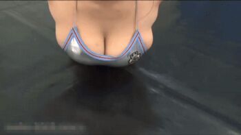 animated animated_gif asian breasts cleavage exercising japanese_(nationality) large_breasts lcdv-40626 lowres nishida_mai push-ups real_life tagme