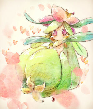 Rule 34 | alternate color, crown, flower, gen 5 pokemon, heart, lilligant, monster girl, nintendo, no mouth, pink eyes, pink flower, plant girl, pokemon, pokemon (creature), shiny pokemon, simple background, takanashi hiyori