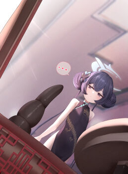 ... 1girl absurdres black_dress black_hair blue_archive blurry blurry_background blush breasts butterfly_hair_ornament china_dress chinese_clothes closed_mouth commentary_request covered_navel dildo double_bun dragon_print dress flasher_(flasher_ura) grey_eyes grey_halo hair_bun hair_ornament halo highres indoors kisaki_(blue_archive) large_variant_set loli long_hair print_dress sex_toy sleeveless sleeveless_dress small_breasts solo speech_bubble spoken_ellipsis twintails variant_set very_long_hair