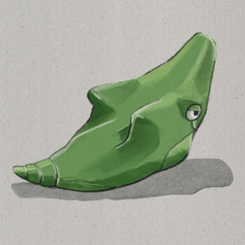 Rule 34 | gen 1 pokemon, grey background, highres, metapod, nintendo, no humans, pokemon, pokemon (creature), pudelart, shadow, solo, traditional media