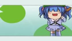 animated art_shift blush border chibi death diagram disembodied_head food hair_ornament hakurei_reimu headless kappa kawashiro_nitori kirisame_marisa kochiya_sanae lily_pad marching moriya_suwako murder music onsen parody pupiless_eyes purple_border singing smile sound static strangulation style_parody sushi tagme touhou water video what when_you_see_it yukkuri_shiteitte_ne