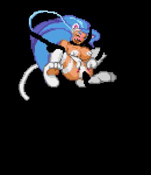 animal_ears animal_hands animated animated_gif blue_hair blush breasts capcom cat_ears cat_paws cat_tail claws covered_erect_nipples fangs felicia_(darkstalkers) furry green_eyes large_breasts lowres masturbation open_mouth pixel_art pussy spread_legs tail uncensored darkstalkers
