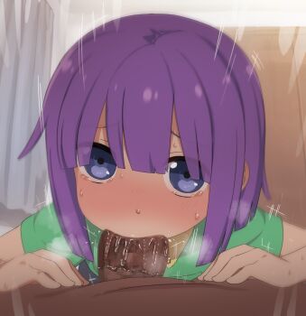 2boys age_difference blush censored collar collared_shirt dark-skinned_male dark_penis dark_skin erection eyebrows eyelashes fellatio green_shirt interracial kobayashi-san_chi_no_maidragon large_penis looking_at_viewer magatsuchi_shouta male_focus medium_hair mizumizuni molestation mosaic_censoring multiple_boys onii-shota oral parted_bangs penis pointless_censoring pov pov_crotch precum purple_eyes purple_hair room saliva shirt short_sleeves shota smell solo_focus steam steaming_body sweat sweatdrop tearing_up tears trap veins veiny_penis yaoi