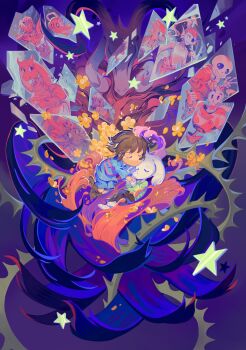 2others 3girls 6+boys alphys androgynous android asgore_dreemurr asriel_dreemurr asriel_dreemurr_(god_of_hyperdeath) b.i.a barefoot beard black_eyes blue_background blue_shirt blue_shorts blush_stickers boots brown_boots brown_hair brown_pants buck_teeth chara_(undertale) closed_eyes dark_persona deformed evil_smile eyepatch facial_hair fins floppy_ears flower flowey_(undertale) food frisk_(undertale) full_body furry furry_female furry_male ghost glass_shards glasses gloves gradient_background green_shirt grin hair_over_one_eye head_fins headphones high_ponytail highres holding holding_food holding_hands holding_microphone hollow_eyes horns interlocked_fingers jacket lab_coat liquid long_hair looking_at_viewer looking_back looking_to_the_side mettaton mettaton_ex microphone monster_girl multiple_boys multiple_girls multiple_others multiple_persona napstablook no_mouth open_clothes open_jacket open_mouth oven_mitts pants papyrus_(undertale) partially_colored pie ponytail raised_eyebrow rimless_eyewear robot round_eyewear sans_(undertale) scarf sharp_teeth shirt short_hair shorts skeleton skull slit_pupils smile solid_eyes star_(symbol) striped_clothes striped_shirt tank_top tears teeth thick_beard thumbs_up toriel u_u undertale undyne utdr_(toby_fox) w yellow_flower