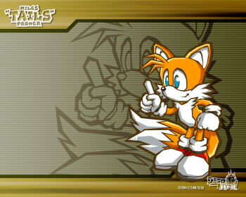 animal_ears animal_nose blue_eyes character_name clenched_hand company_name copyright_logo copyright_name fox_boy fox_ears fox_tail lineart logo multicolored_shoes multiple_tails official_art official_wallpaper pointing pointing_up red_shoes shoes smile sonic_(series) sonic_battle tail tails_(sonic) two-tone_shoes two_tails white_shoes yellow_fur zoom_layer