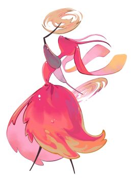 1girl ant_girl antennae arm_up arthropod_girl black_skin closed_eyes colored_skin commentary_request dress dual_wielding from_side full_body highres holding holding_weapon hollow_knight hollow_knight:_silksong korean_commentary looking_up nyanyang_dn red_dress simple_background skarrsinger_karmelita_(hollow_knight) solo spinning_weapon standing weapon white_background