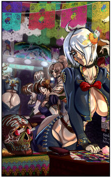 absurdres angel_(kof) ass breasts dia_de_muertos fatal_fury highres large_breasts long_hair ryuuko_no_ken shermie_(kof) shiranui_mai the_king_of_fighters yuri_sakazaki