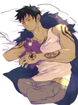 1boy commentary_request crossover gen_8_pokemon highres male_focus nintendo one_piece paka_(tottokopakaya) pokemon pokemon_(creature) tagme toxel trafalgar_law