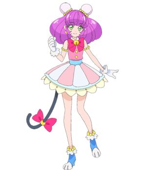 1girl bell blue_shoes bow bowtie bun_cover cat_tail double_bun dress full_body gloves green_eyes hair_bun hand_up long_hair looking_at_viewer mao_(precure) neck_bell official_art paw_shoes pink_bow pink_bowtie pink_dress pointy_ears precure purple_hair second-party_source shoes simple_background smile solo standing star_twinkle_precure tachi-e tail tail_bow tail_ornament transparent_background white_gloves yuni_(precure)