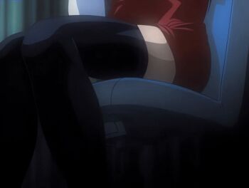 00s 1girl 2002 animated animated_gif bedroom bible_black bible_black_night_of_the_walpulgiss black_thighhighs book bow breasts closed_eyes curtains earrings groping jewelry large_breasts lipstick long_hair makeup mature_female pencil_skirt red_hair red_lips sex shirt skirt solo tagme takashiro_hiroko teacher thighhighs white_shirt yellow_bow