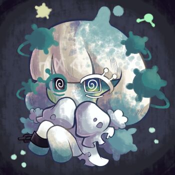 Rule 34 | 1girl, @ @, blush, body markings, colored eyelashes, colored skin, commentary, cookie run, cookie run: kingdom, cuffs, english commentary, gradient hair, highres, long hair, multicolored hair, pom pom dough cookie, shackles, solo, thesparkledash, torn clothes, twintails, white eyelashes, white hair, white skin