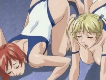 00s 1boy 2005 4girls animal_ears animated animated_gif bare_shoulders barefoot bible_black bible_black_only blonde_hair blush breasts brown_hair closed_eyes collarbone doggystyle fake_animal_ears fingering glasses green_hair hair_ornament ito_mika kobayashi_shinobu large_breasts lowres mikimoto multiple_girls nipples nonogusa_miyuki one-piece_swimsuit rabbit_ears red_hair sex sex_from_behind short_hair swimsuit tagme twintails