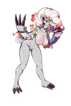 Rule 34 | absurdres, big breasts, breasts, female, gen 5 pokemon, highres, hisuian zoroark, nintendo, pokemon, pokemon (creature), pussy, pussy juice, reyoscuro3090, rock star