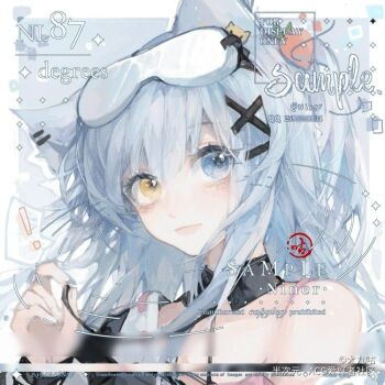 ! 1girl animal_ear_piercing animal_ears bare_shoulders bcy_username black_collar black_nails black_shirt black_sleeves blue_background blue_eyes blue_hair border bra cat_ears cat_hair_ornament closed_mouth collar collared_shirt dajiu_gu detached_collar expressionless eyelashes hair_ornament hairclip heterochromia holding holding_string light_blush long_hair long_sleeves looking_at_viewer mask mask_on_head original outside_border pink_bra pink_lips ribbon-trimmed_collar ribbon_trim sample_watermark shirt shirt_partially_removed simple_background single_bare_shoulder sleep_mask solo spaghetti_strap sparkle string too_many_watermarks two_side_up underwear upper_body watermark white_border white_collar white_mask x_hair_ornament yellow_eyes