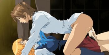 animated futa_with_female futanari iizuka_mika panchira_teacher riding school_uniform tagme