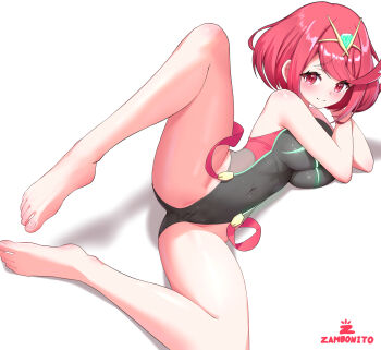 1girl breasts large_breasts pyra_(pro_swimmer)_(xenoblade) pyra_(xenoblade) simple_background solo xenoblade_chronicles_(series) xenoblade_chronicles_2 zambonito