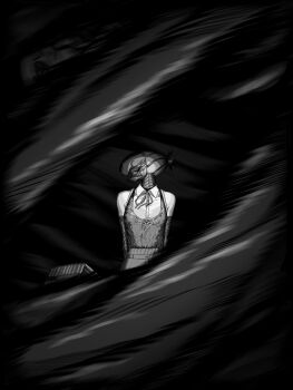 1girl absurdres alternate_form apron black_apron black_ribbon blouse bomb bomb_devil_(chainsaw_man) buttons chainsaw_man collared_shirt explosive highres neck_ribbon non_4 object_head reze_(chainsaw_man) ribbon shirt shirt_tucked_in sleeveless sleeveless_shirt teeth white_shirt