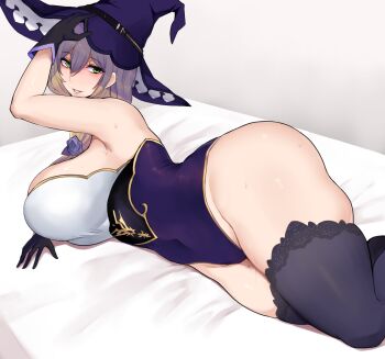 ass erimiko genshin_impact hat huge_ass lisa_(genshin_impact) thick_thighs thighhighs thighs witch_hat