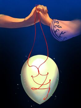 1boy 1girl absurdres anju_(zelda) blue_background couple&#039;s_mask_(zelda) highres holding_hands kafei mask nasagina nintendo out_of_frame red_string string the_legend_of_zelda the_legend_of_zelda:_majora&#039;s_mask