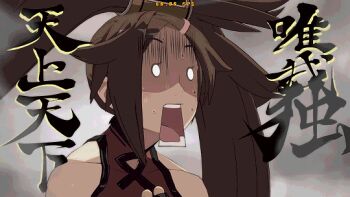 1girl 3d animated animated_gif arc_system_works belt brown_eyes brown_hair chinese_clothes female_focus guilty_gear guilty_gear_xrd guilty_gear_xrd:_revelator kuradoberi_jam matching_hair/eyes solo tears