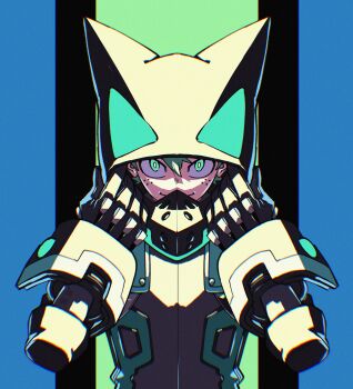 Rule 34 | 1boy, black bodysuit, bodysuit, boku no hero academia, freckles, gloves, green eyes, green hair, harukamiart, highres, hood, hood up, hooded bodysuit, looking at viewer, male focus, midoriya izuku, official alternate costume, smile, solo, superhero costume, upper body