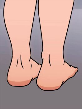 1boy 1girl animated animated_gif ass ass_awe ass_peek backboob bald barefoot black_eyes blush bouncing_ass bouncing_thighs breasts brown_hair convenient_censoring convenient_head faceless faceless_male grey_background hands_on_own_hips jiggle looking_at_ass medium_breasts nude original shadow short_hair simple_background standing tara_sendai teasing thick_thighs thighs tiptoe_ass_bounce tiptoes