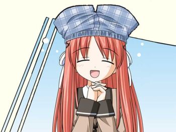 Rule 34 | 1girl, boxers, boxers on head, closed eyes, female focus, hair ornament, hairpin, long hair, male underwear, red hair, ribbon, school uniform, serafuku, solo, underwear