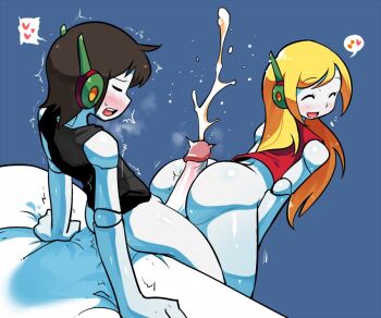 1boy 1girl ass blush bottomless buttjob cum curly_brace doukutsu_monogatari kusorari penis quote_(cave_story)