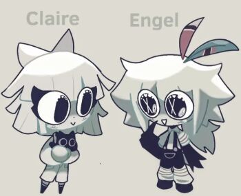 chibi claire_(fundamental_paper_education) engel_(fundamental_paper_education) fundamental_paper_education neko tagme