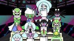 6+boys 6+girls absolutely_everyone aegislash alcremie alcremie_(berry_sweet) alcremie_(mint_cream) alcremie_(salted_cream) alcremie_(star_sweet) alcremie_(strawberry_sweet) alcremie_(vanilla_cream) alolan_exeggutor alolan_form alolan_marowak animated audible_music audible_speech berry_(pokemon) blueberry budew chesto_berry comfey dancing doublade dragapult drakloak dreepy eevee everyone food fruit furry gardevoir gen_1_pokemon gen_2_pokemon gen_3_pokemon gen_4_pokemon gen_5_pokemon gen_6_pokemon gen_7_pokemon gen_8_pokemon gothita gothitelle gothorita grimmsnarl grookey hatenna hatterene hattrem holding honedge huge_filesize indeedee indeedee_(female) jynx kirlia machamp mandibuzz milcery minna_no_rhythm_tengoku monster_girl morpeko morpeko_(full) morpeko_(hangry) multiple_boys multiple_girls muscular muscular_male music music_video nidoqueen nintendo obstagoon oran_berry paripi_nasubi parody plant_girl pokemon pokemon_(creature) ralts rhythm_tengoku rillaboom roselia_(pokemon) roserade rotom rotom_phone salazzle scrafty singing sound speaker speech_bubble star_(symbol) strawberry style_parody subtitled takeuchi_kou_(style) throwing thwackey toxicroak toxtricity toxtricity_(amped) toxtricity_(low_key) unown unown_! unown_a unown_b unown_c unown_d unown_e unown_g unown_h unown_i unown_j unown_k unown_m unown_n unown_o unown_p unown_r unown_s unown_t unown_u unown_w unown_y unownglyphics video vullaby watmel_berry