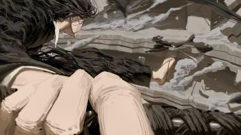 Rule 34 | 2boys, black hair, fighting, holding, holding sword, holding weapon, jacket, japanese clothes, kagurabachi, katana, magatsumi (sword), male focus, multiple boys, nxyxs, samura seiichi, shirt, short hair, soga akemura, sword, tobimune (sword), weapon