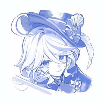 Rule 34 | 1girl, blue bow, blue eyes, blue ribbon, blue shirt, bow, closed mouth, color guide, eyelashes, furina (genshin impact), genshin impact, hair between eyes, heterochromia, looking at viewer, medium hair, pale skin, ribbon, ririri (lilili tea), shirt, short hair, simple background, smile, white background