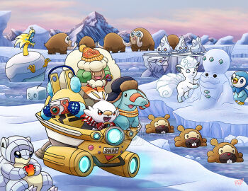 Rule 34 | :3, alolan form, alolan sandshrew, alolan vulpix, apple, arctozolt, artist name, avalugg, bergmite, bidoof, blue eyes, blue hat, blue mittens, buck teeth, camera, character snowman, closed eyes, closed mouth, clothed pokemon, commentary, ditto, driving, earmuffs, eiscue, eiscue (ice), elekid, english commentary, food, fruit, galarian darmanitan, galarian darmanitan (standard), galarian form, gen 1 pokemon, gen 2 pokemon, gen 4 pokemon, gen 5 pokemon, gen 6 pokemon, gen 7 pokemon, gen 8 pokemon, gloves, hat, holding, holding camera, holding food, holding fruit, ice, mamoswine, mittens, neo-one, new pokemon snap, nintendo, nostrils, open mouth, orange hat, outdoors, pahnpy, pester ball, phanpy, pink clouds, piplip, pokemon, pokemon snap, red gloves, red scarf, riding, riding pokemon, scarf, signature, sky, smile, snow, snowman, swimming, teeth, thecalendork, transformed ditto, water, watermark, whimsicott, winter clothes