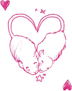 Rule 34 | angela he, animal focus, english text, heads together, heart, heart tail duo, mouse (animal), no humans, non-web source, official art, stop burying me alive beautiful!, text focus, transparent background