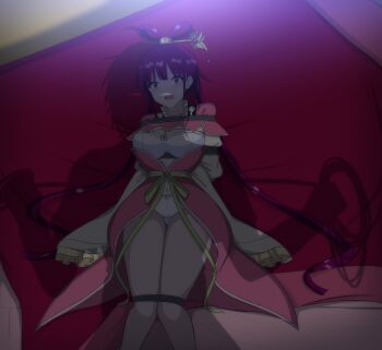 Rule 34 | 1boy, 1girl, absurdres, arms behind back, bdsm, bed, bed sheet, bedroom, belly, blush, bondage, bound, bound arms, bound legs, bound torso, bow, bow bra, bow panties, bowtie, bra, breasts, capelet, chinese clothes, cleavage, commission, commissioner upload, dark, embarrassed, feixianji (hairstyle), female focus, frills, gold hair tie, hagoromo, hair ornament, hair rings, hair stick, hair tie, hairpin, highres, holding, holding rope, huge filesize, japanese clothes, jewelry, kimono, large breasts, legs together, leila2015, long hair, long sleeves, lying, magi the labyrinth of magic, midriff, midriff peek, navel, night, on back, open clothes, open kimono, open mouth, out-of-frame character, out of character, out of frame, out of frame male, panties, pink capelet, red eyes, red hair, ren kougyoku, rope, shadow, shawl, shibari, shibari over clothes, shirt, sidelocks, sinbad (magi), skin tight, skindentation, solo focus, stomach, tearing up, tears, thick thighs, thighs, twintails, underwear, very long hair, white bow, white bowtie, white bra, white panties, wide-eyed, wide sleeves, yellow shirt