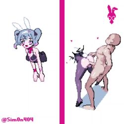 1boy 1girl after_anal aftersex anal animal_costume animal_ears animated anus arched_back ass black_pantyhose bouncing_breasts breasts clothed_female_nude_male cum cum_in_ass deepthroat doggystyle fellatio hair_ornament hand_on_another's_head hatsune_miku heart heart-shaped_pupils high_heels leotard leotard_pull medium_breasts moaning nipples nude open_mouth oral pantyhose penis pixel_art playboy_bunny pussy rabbit_costume rabbit_ears rabbit_hair_ornament rabbit_hole_(vocaloid) rabbit_tail sex sex_from_behind sim0n404 simon404 smug sound stuck symbol-shaped_pupils tagme through_wall top-down_bottom-up torn_clothes torn_pantyhose twintails vaginal video
