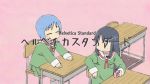 2girls animated blue_hair helvetica_standard money multiple_girls nichijou o_o school_uniform sound subtitled tagme tokisadame_school_uniform video yen