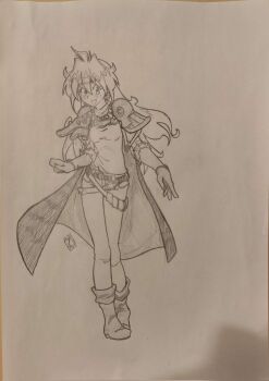 Rule 34 | 1girl, armor, black headband, blonde hair, boots, cape, collar jewel, cosplay, earrings, gloves, graphite (medium), greyscale, hatching (texture), headband, highres, jewelry, lina inverse, lina inverse (cosplay), linear hatching, long hair, looking at viewer, mechanical pencil, mixed media, monochrome, open mouth, pauldrons, pen (medium), pencil, sergent magnom, shoulder armor, simple background, sketch, slayers, slayers next, slayers try, smile, solo, sphere earrings, traditional media