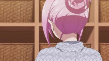 2girls animated anime_screenshot bare_shoulders black_hair blue_eyes breasts cleavage collarbone highres japanese_clothes kimono large_breasts long_hair medium_hair multiple_girls nageki_no_bourei_wa_intaishitai naked_towel open_mouth orange_eyes pink_hair short_twintails sitri_smart sound tagme tino_shade towel twintails undressing video yukata