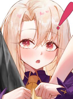 ! 1boy 2girls absurdres ascot blonde_hair blush emiya_kiritsugu fate/stay_night fate_(series) father_and_daughter highres illyasviel_von_einzbern irisviel_von_einzbern kaze_22 long_hair mother_and_daughter multiple_girls open_mouth red_eyes solo_focus upper_body yellow_ascot