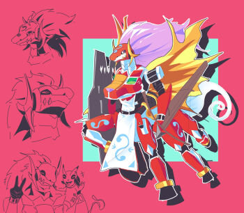 Rule 34 | armor, arrow (symbol), bow (weapon), digimon, digimon (creature), digimon savers, highres, kudamon (digimon savers), long hair, royal knights, sleipmon, weapon