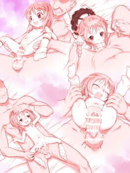 1boy 1girl after_vaginal afterglow aftersex age_difference aishiteruze_baby belly blush carrying carrying_person clothed_female_nude_male completely_nude cum cum_dripping_from_pussy cum_in_pussy cum_leaking_out_of_pussy cum_overflow cum_string cumdrip ejaculation feet_up fellatio female_focus female_orgasm flat_chest girl_on_top headpat hetero highres holding_hands knee_socks leg_grab leg_lift lifting_person loli lying lying_on_person medium_hair mons_pubis navel nipples nude older_male_and_younger_female on_back on_bed oral orgasm penis puffy_pussy pussy reverse_cowgirl_position reverse_upright_straddle sakashita_yuzuyu sequential sex sex_from_behind size_difference socks socks_only spread_legs straddling sweat teruki_kuma testicles thigh_grab thighs vaginal