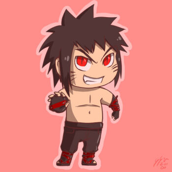 1boy black_hair chibi male_focus naruto:_road_to_ninja naruto_(series) naruto_shippuuden red_eyes uzumaki_menma uzumaki_naruto