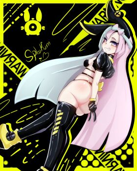 1girl absurdres ass cyber grin highres iono_(pokemon) nintendo pokemon rabbit_ears rabbit_tail smile splatkum