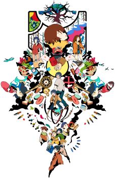 4girls 6+boys absurdres ace_(playing_card) ace_of_diamonds ace_of_hearts bare_tree bird birthday_cake blue_hair blue_mittens blue_pants boku_dake_ga_inai_machi book boots brown_eyes brown_hair brown_jacket cake candy card cellphone clock curry diamond_(shape) dual_persona egg_(food) feathers flip_phone food fujinuma_sachiko fujinuma_satoru glasses heart highres hinazuki_kayo holding_hands jacket katagiri_airi kazu_(boku_dake_ga_inai_machi) knife kobayashi_kenya lollipop looking_up lunchbox mask mittens multiple_boys multiple_girls open_mouth osamu_(boku_dake_ga_inai_machi) pants phone pink_mittens playing_card rectangular_eyewear red_eyes red_shirt rekka_(drm0008) roman_numeral sandwich scarf seagull shiratori_jun shirt short_hair shovel sugita_hiromi thick_lips thighhighs toy_airplane tree white_thighhighs yanagihara_misato yashiro_gaku yellow_scarf