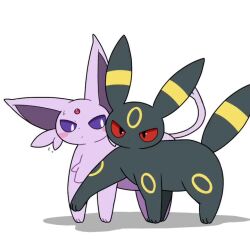 animal_focus animated black_eyes colored_sclera espeon forehead_jewel gen_2_pokemon looping_animation markings nintendo no_humans pokemon pokemon_(creature) purple_sclera red_sclera sidelocks tagme taro_(tontaro) umbreon video white_eyes